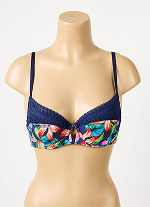 Soutien-gorge effet matière satinée haut soutien-gorge moulé bleu MORGAN femme