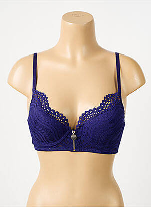 Soutien-gorge effet matière satinée haut soutien-gorge push-up bleu MORGAN femme