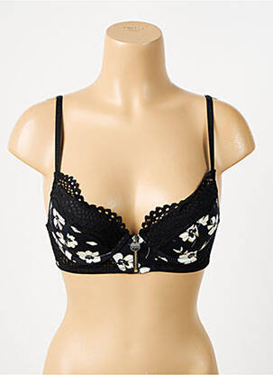 Soutien-gorge effet matière satinée haut soutien-gorge push-up noir MORGAN femme