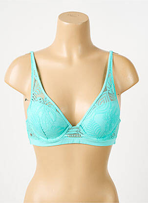 Soutien-gorge effet matière satinée haut soutien-gorge moulé bleu MORGAN femme