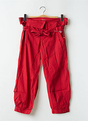 Pantalon 7/8 tissage popeline taille normale rouge BE YOU K femme