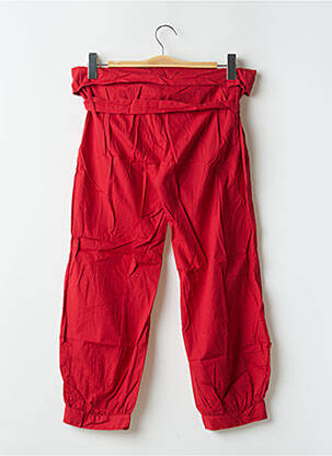 Pantalon 7/8 tissage popeline taille normale rouge BE YOU K femme
