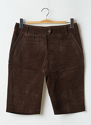 Bermuda poches taille basse marron YUMI.MAZAO femme