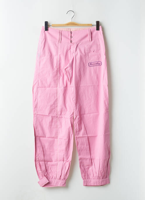Pantalon 7/8 tissage popeline taille basse rose BE YOU K femme