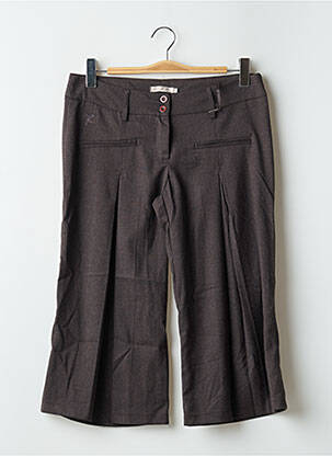 Pantacourt fermeture zippée sous rabat boutonné marron PAKO LITTO femme
