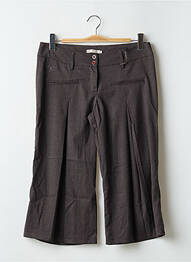 Pantacourt fermeture zippée sous rabat boutonné marron PAKO LITTO femme