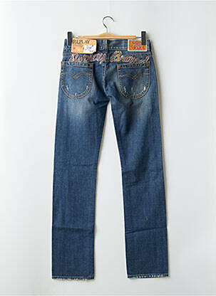 Jeans coupe slim effet usé délavé taille basse bleu REPLAY femme