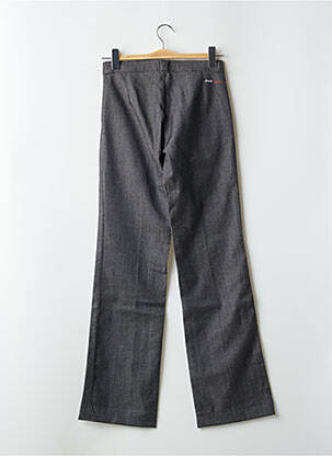 Pantalon flare fermeture zippée sous rabat boutonné taille haute gris RWD femme