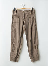 Pantalon 7/8 tissage popeline taille normale marron SCHOOL RAG femme