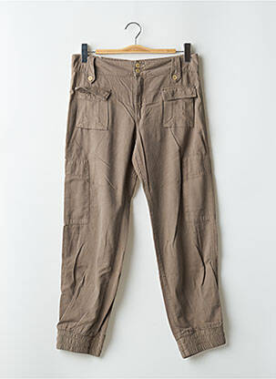 Pantalon 7/8 tissage popeline taille normale marron SCHOOL RAG femme