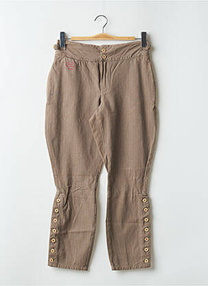 Pantalon 7/8 tissage popeline taille normale marron SCHOOL RAG femme