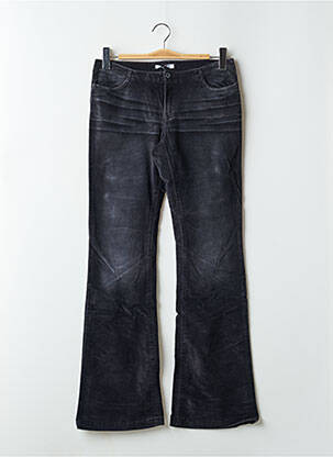 Pantalon droit fermeture zippée sous rabat boutonné taille basse noir TEDDY SMITH femme