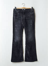 Pantalon droit fermeture zippée sous rabat boutonné taille basse noir TEDDY SMITH femme