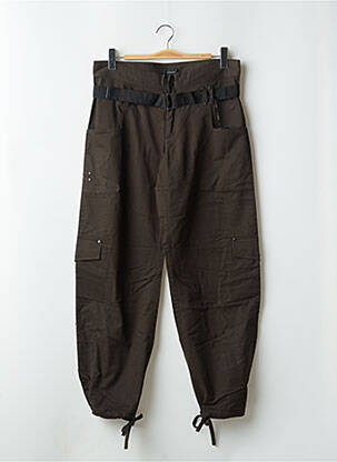 Pantalon droit tissage popeline taille normale marron TORN femme