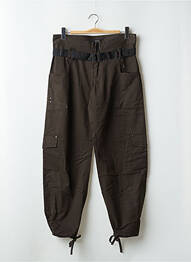 Pantalon droit tissage popeline taille normale marron TORN femme