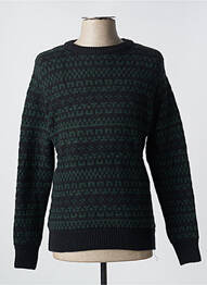 Pull tissage jacquard manches longues vert OLOW homme