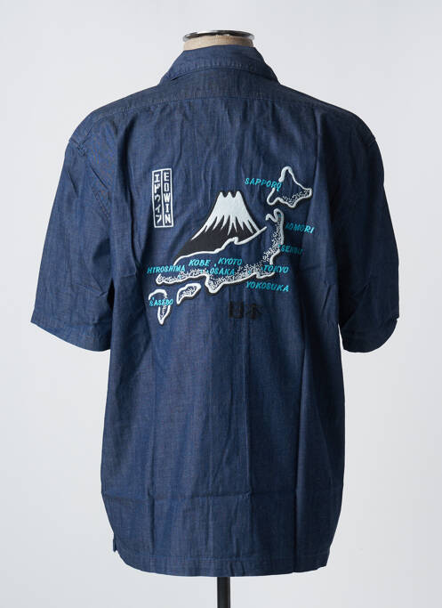 Chemise manches courtes bleu EDWIN pour homme