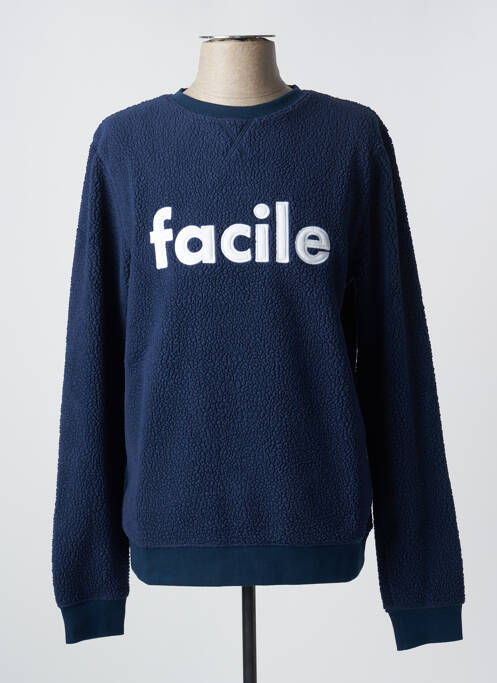 Sweat-shirt bleu LES GARCONS FACILES pour homme