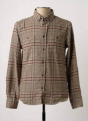 Chemise manches longues poignets boutonnés marron OLOW homme