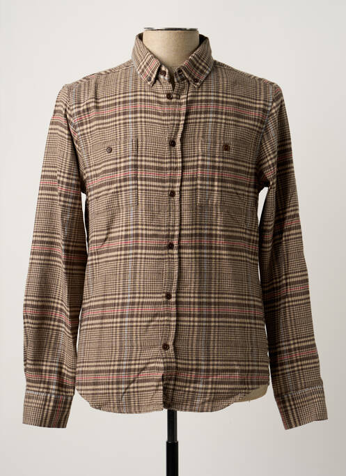 Chemise manches longues manches longues marron OLOW homme