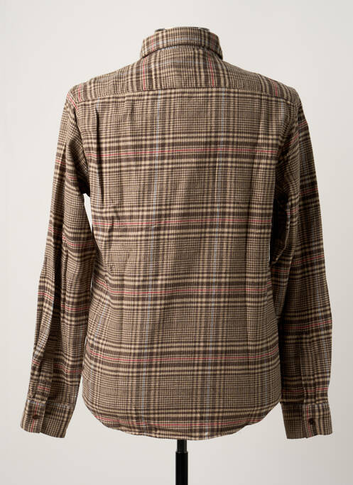 Chemise manches longues manches longues marron OLOW homme