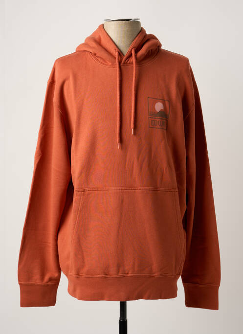 Sweat-shirt à capuche orange EDWIN pour homme