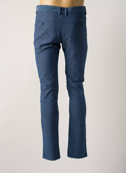 Pantalon chino tissage chiné taille normale bleu GANESH homme