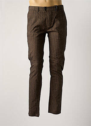 Pantalon chino tissage popeline taille normale marron DSTREZZED homme