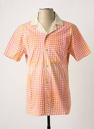Chemise manches courtes imprimé fantaisie rose BLOTTER ATELIER homme