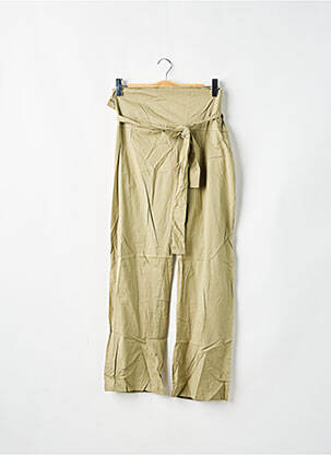 Pantalon droit tissage popeline taille normale vert LADY SOUL femme