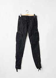Pantalon cargo tissage popeline taille basse noir LE TEMPS DES CERISES femme