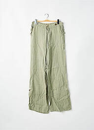 Pantalon large fermeture zippée sous rabat boutonné taille basse vert LOIS femme