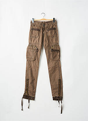 Pantalon cargo slim taille basse marron LE TEMPS DES CERISES femme