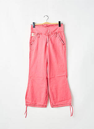 Pantacourt coupe droite taille basse rose LOIS femme