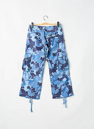 Pantalon cargo coupe droite taille basse bleu LOIS femme