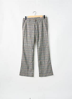 Pantalon droit fermeture zippée sous rabat boutonné gris MOGUL femme