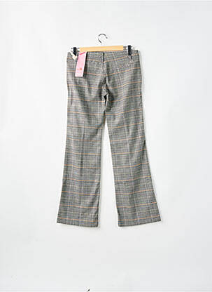 Pantalon droit fermeture zippée sous rabat boutonné gris MOGUL femme