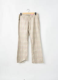Pantalon droit fermeture zippée sous rabat boutonné beige MOGUL femme