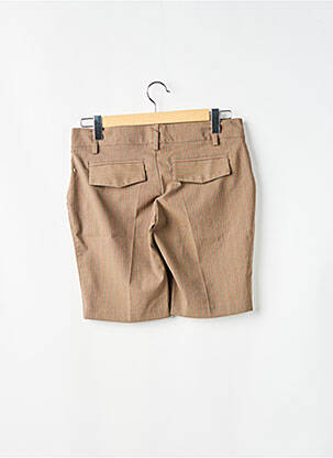 Bermuda fermeture zippée sous rabat avec crochet marron ONLY femme