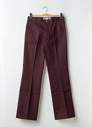 Pantalon droit taille à pinces taille haute rouge FREEMAN T.PORTER femme