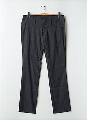 Pantalon droit fermeture zippée sous rabat avec crochet taille basse gris FREEMAN T.PORTER femme