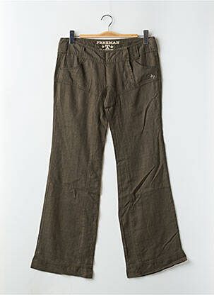 Pantalon flare taille basse taille basse vert FREEMAN T.PORTER femme
