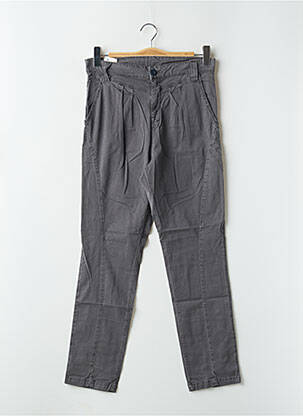 Pantalon droit tissage popeline taille haute gris KILL DEAL femme