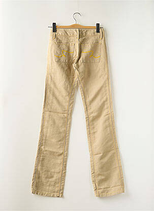 Pantalon droit fermeture zippée sous rabat boutonné taille normale beige SCHOOL RAG femme