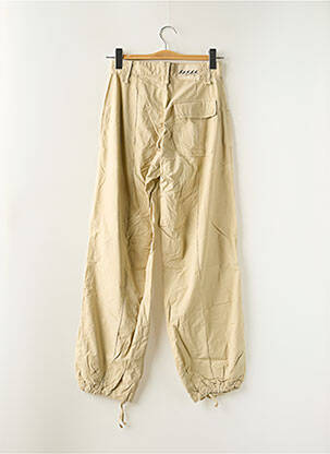Pantalon large tissage popeline taille haute beige SCHOOL RAG femme