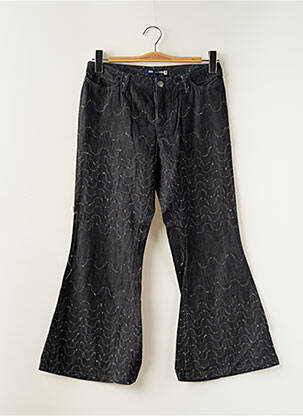 Pantalon 7/8 fermeture zippée sous rabat boutonné taille normale noir SCHOOL RAG femme
