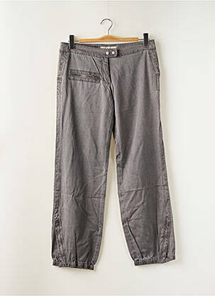 Pantalon droit tissage popeline taille basse gris SESSUN femme