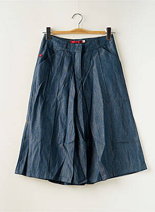 Pantacourt coupe jupe culotte taille normale bleu SESSUN femme