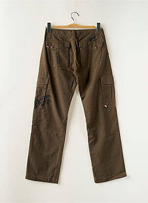 Pantalon droit fermeture zippée sous rabat boutonné taille normale vert SPLIT femme