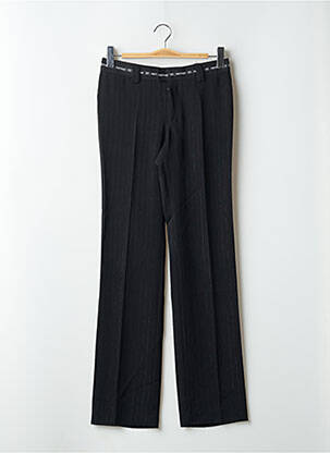 Pantalon droit tissage crêpe taille basse noir ATERRISAGE femme